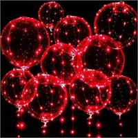 10 PCS Led Light Up Balloons, 20 Inches Clear Heli
