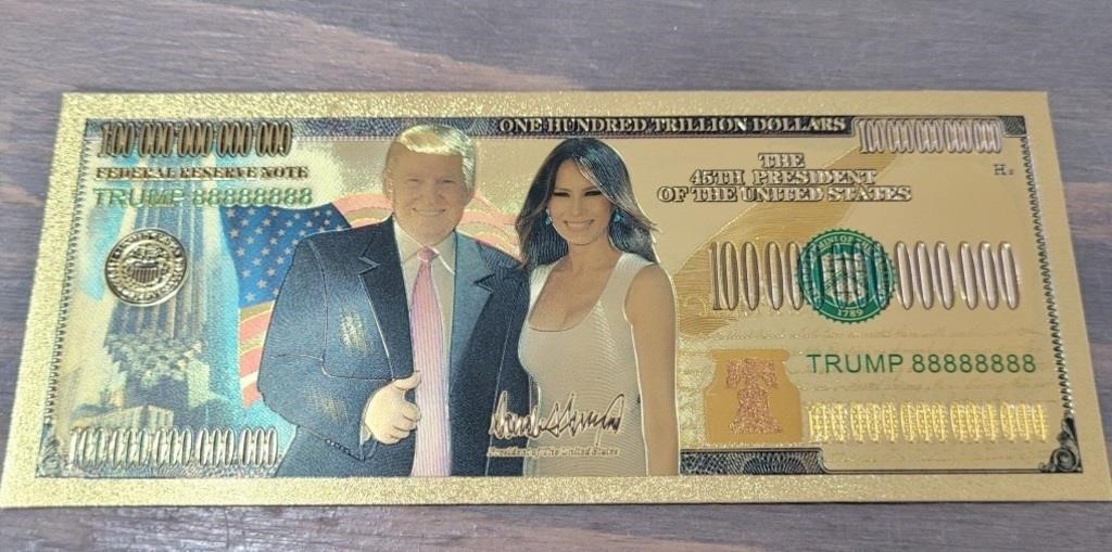 Gold Foil Trump & Melania Bill