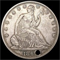 1860 Seated Liberty Half Dollar NEARLY