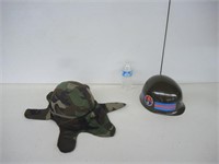 2 MILITARY HELMETS-1 METAL ARMY & 1 OTHER