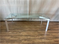 Seccose Italian Metra Glass & Chrome Dining Table