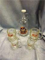 FAMILY A&W LOT-1 HALF GALLON JUG WITH 4 GLASSES