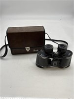 Vintage Bushnell 7x32 binoculars and leather