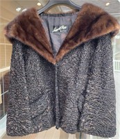 Brown Persian Pantcoat with Mink Trim