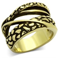 IP Gold (Ion Plating) Stainless Steel Ring with No