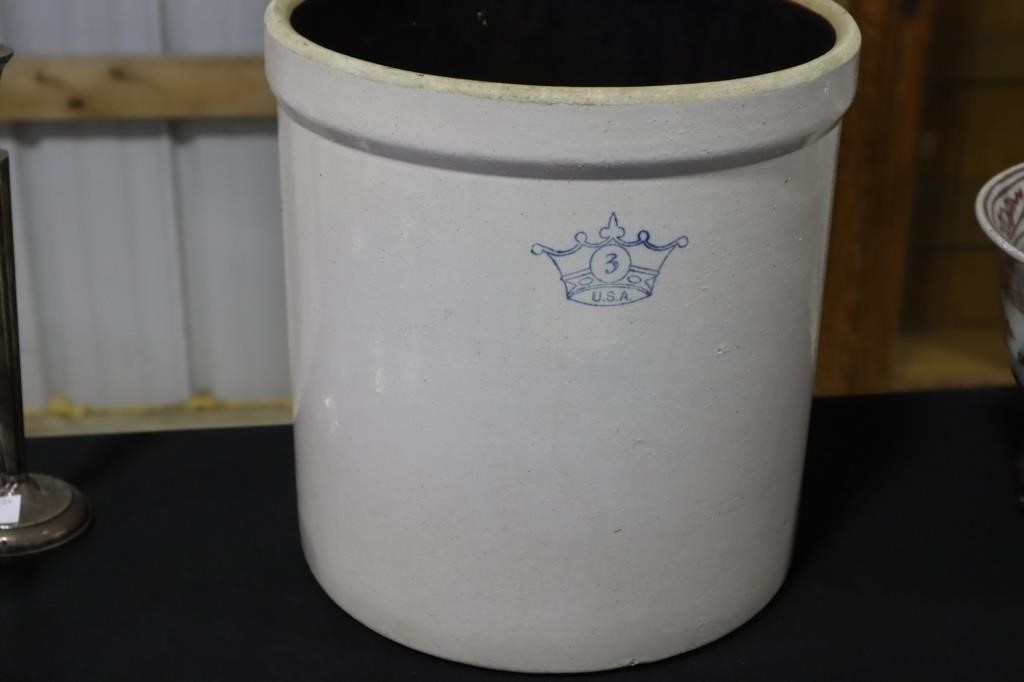 Robinson Ransbottom 3 gal stoneware pottery crock