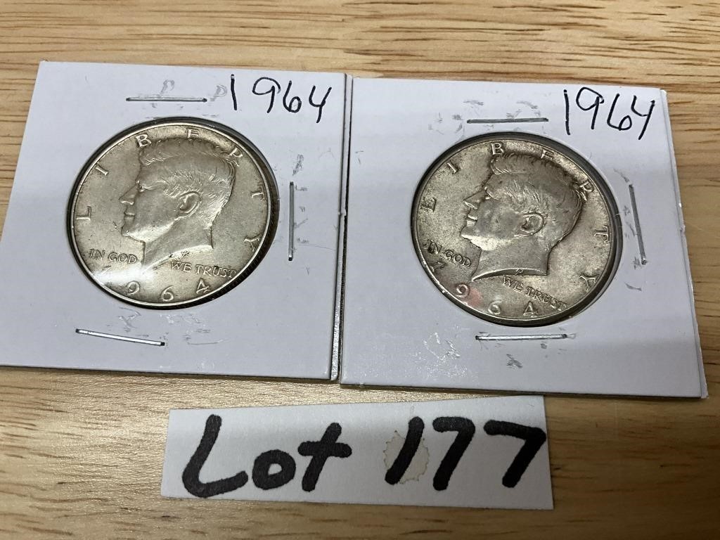 2-1964 Kennedy Half Dollars