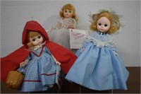 3- Small Vintage Madame Alexander Dolls