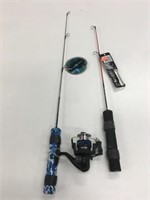2 Ice Fishing Rods & 1 Reel