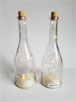 (Set of 2) Lighted Wine Bottles