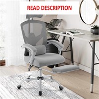 Office Chair- Adjustable with Foot Rest  Grey