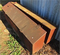 2-VINTAGE METAL TRUCK/TRAILER TOOL BOXES+CONTENTS