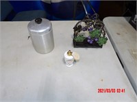 3 PIECES - PERFUME, CANISTER, NAPKIN HOLDER
