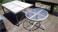 two patio tables