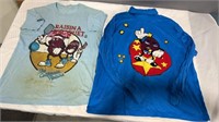 2 California raisins shirts  some staining