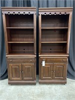 2 MATCHING BROYHILL BOOKCASES ON ROLLERS