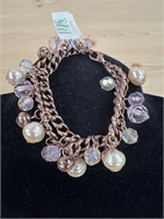 1928 Coppertone bead and faux pearl Medium