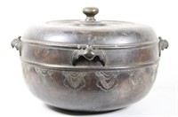 18th CENTURY CHINESE BRONZE LIDDED POT