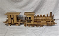 Large Hand Made Bamboo Train Model