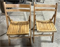 2 Folding Wooden Deck Chairs.