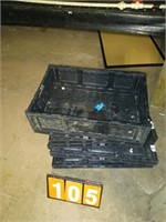 (6) FOLDING PLASTIC CRATES