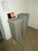(3) SQUARE PLASTIC GARBAGE CANS