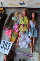 (2) Mattel Barbie Dolls & (2) Sister Dolls with