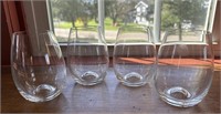 4 Dartington stemless wine glasses