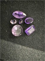 Mix lot of six, different shaped faceted amethyst