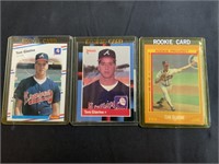 3- 1988 TOM GLAVINE ROOKIE CARDS