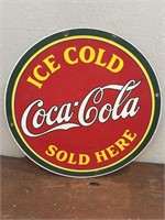 Coca Cola porcelain round sign