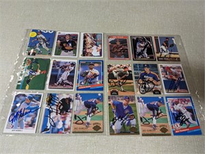 18 Autographed MLB Cards