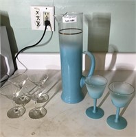 Blue Pitcher and Glasses