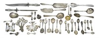 (LOT) STERLING & SILVER PLATE FLATWARE GROUPING