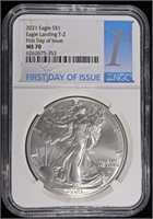 2021 T-2 AMERICAN SILVER EAGLE NGC MS70