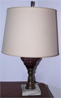 Purple Amethyst font table lamp with marble