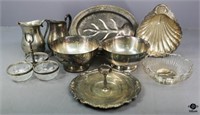 Silver Plate Serving Pieces / 9 pc