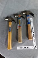 Three (3) NOS Blue Grass Claw Hammers
