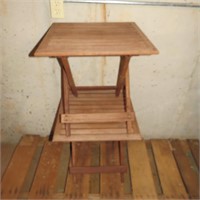 Lot of 2 Outdoor Wood Side Tables