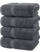 $49 27x54” Premium Bath Towels Grey Set 4-Pack