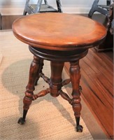 Round wooden organ stool