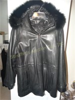 Tiboa Leathers jacket w/hood and zip out liner,