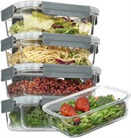Vtopmart 5 Pack 35oz Glass Food Storage Containers