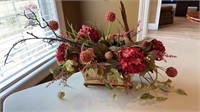 Decorative Centerpiece with Red Artificial