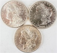 Coin 3 Morgan Silver Dollars 1878 7F, 78 8F 1878-S