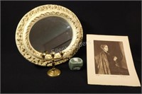Oval Plaster Mirror, Non Nobis Solum Mother Print