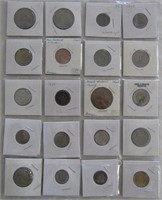 Sheet of Foreign Coins Some Silver