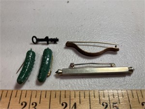 2 Heinz pins, key pin, 2 other pins