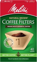 Melitta #1 Coffee Filters  Brown  40 Ct  12 Pack