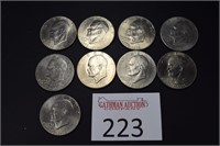 (9) 1976 Eisenhower Dollars